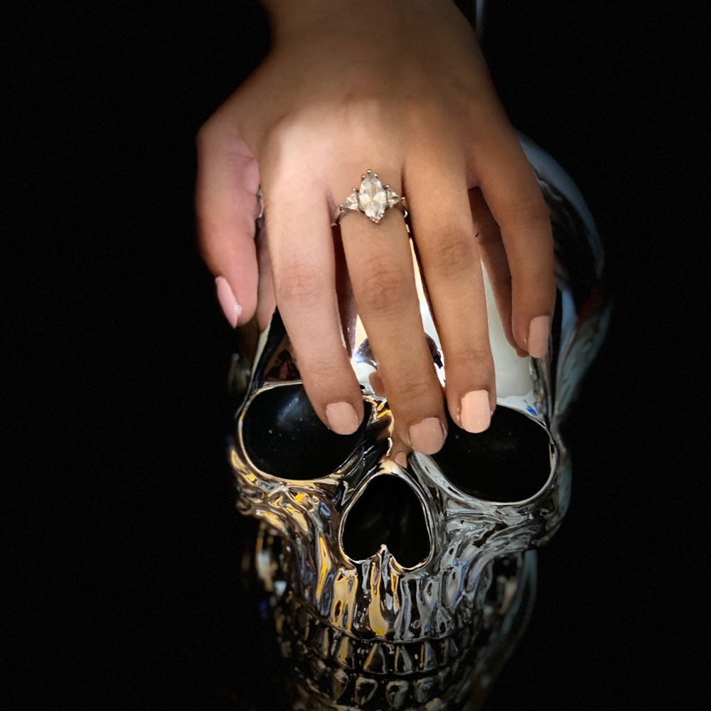 925 sterling CZ oval shaped stone Ring